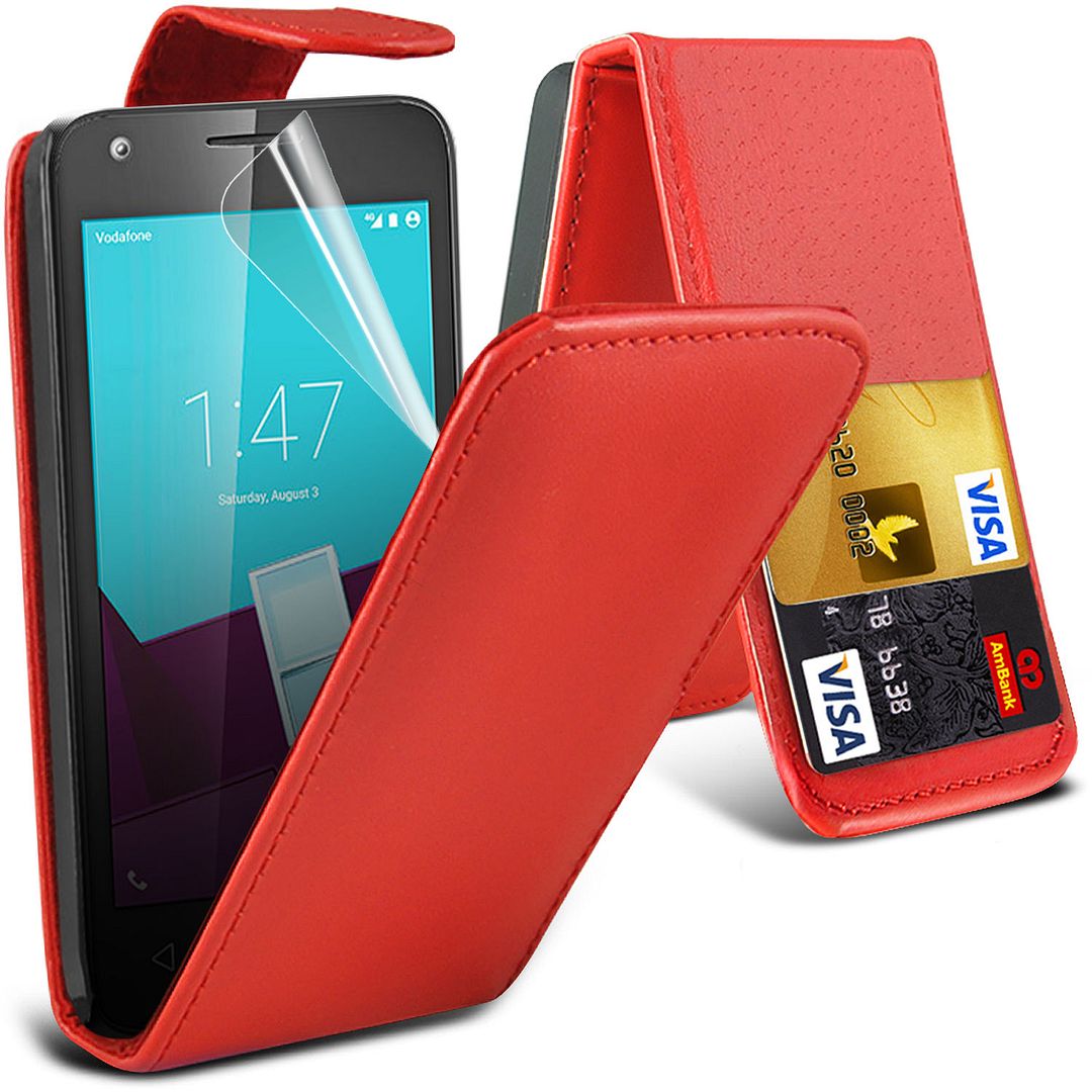 6 Colours Leather Flip Mobile Phone Case Cover For Vodafone Smart Speed